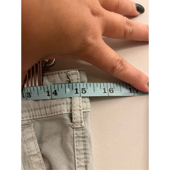 Anthropologie the Wanderer Boho cropped pants eyelet cotton sage green 27 - Picture 7 of 9